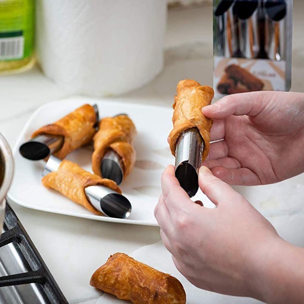 Danish Pancake Pan - Moldes de metal para cannoli daneses,
