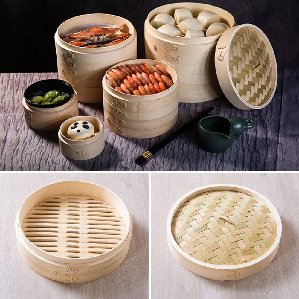 Bao Steamer Bamboo - Vaporizador chino de bambú, cocina Dimsum